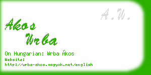 akos wrba business card